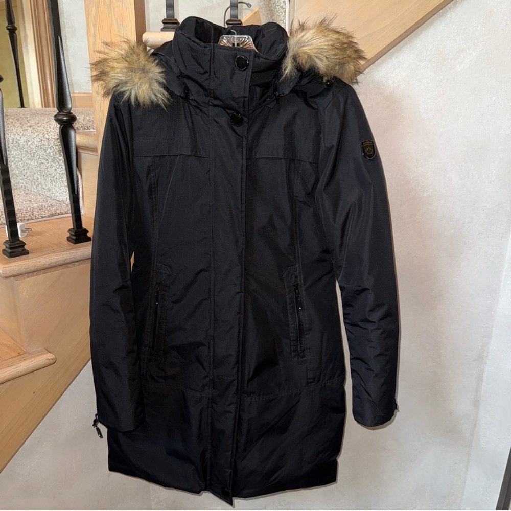 Noize Black Parka with Faux Fur hood Trim